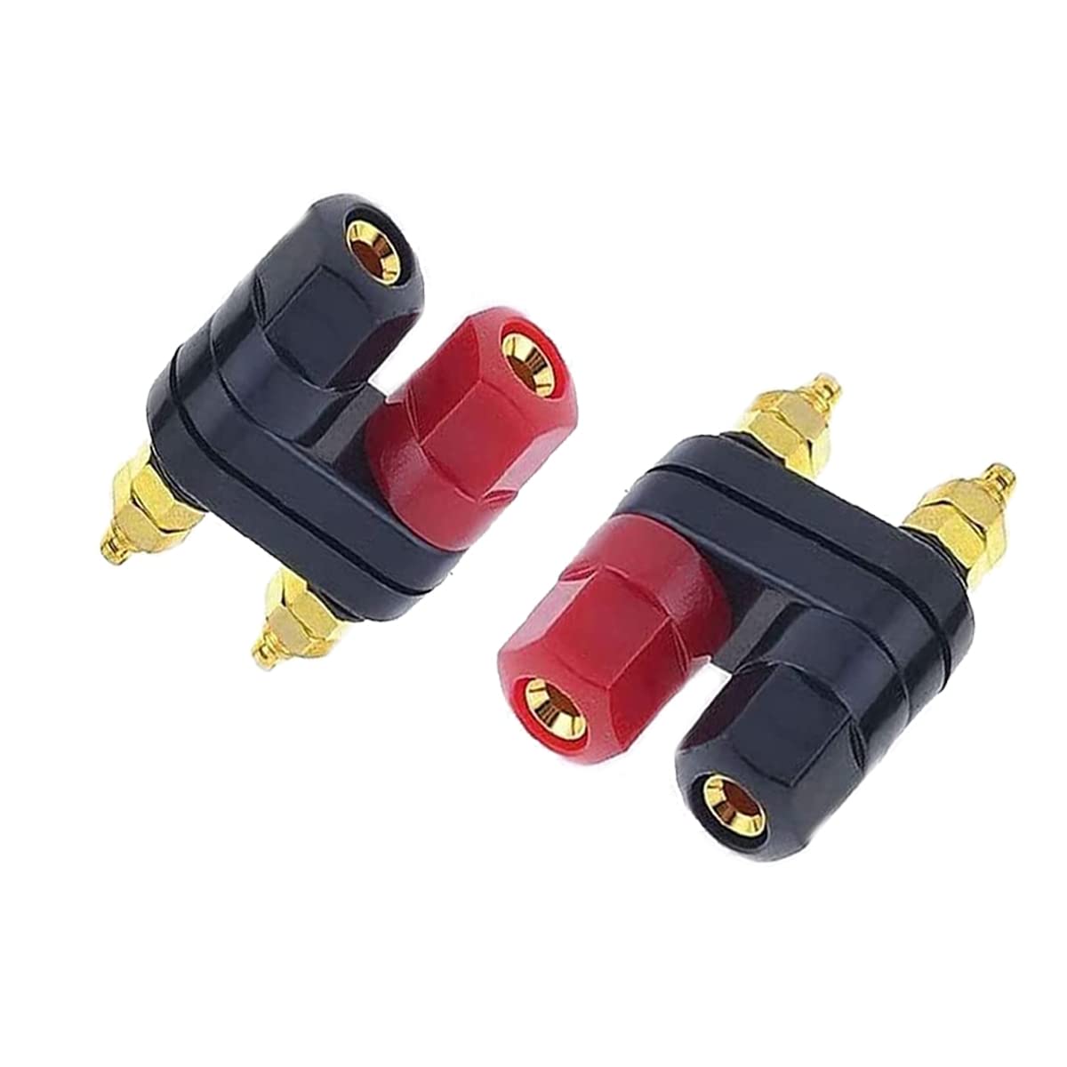 Sopepoyie 8PCS Terminal Binding Post Gold Plated Insulated Terminal Dual 2 Way Female Banana Plug Jack