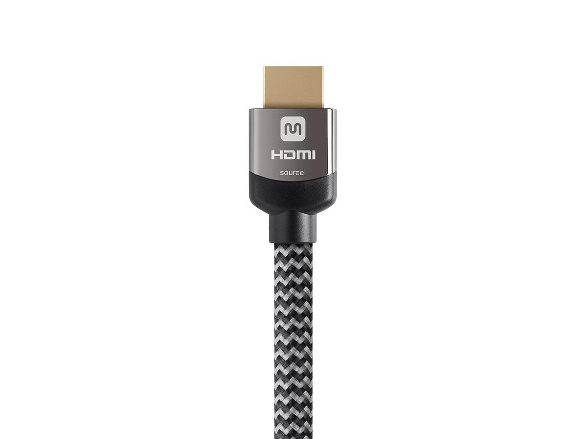 Monoprice 4K High Speed HDMI Cable - Braided - 4K@60Hz, 18Gbps, HDR, CL3 In-Wall Rated, 50ft, Grey