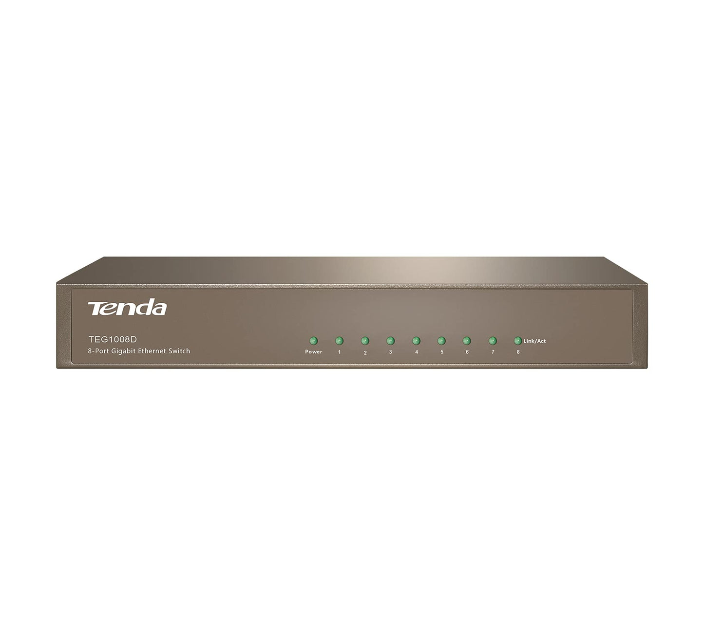 Tenda TEG1008D | 8-Port Gigabit Ethernet Switch | Desktop Network Splitter | Sturdy Metal | Unmanaged | Plug & Play | Monitor Mode | 4KV