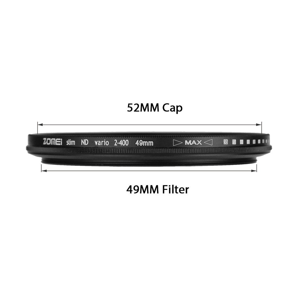 ZoMei 49mm Ultra Slim ND2-ND400 Fader Variable Neutral Density Adjustable Lens Filter Ultra Slim ND Filter Optical Glass