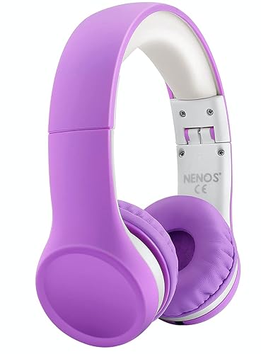 Nenos Purple Kids Headphones - Limited Volume Children's Headphones for Toddlers