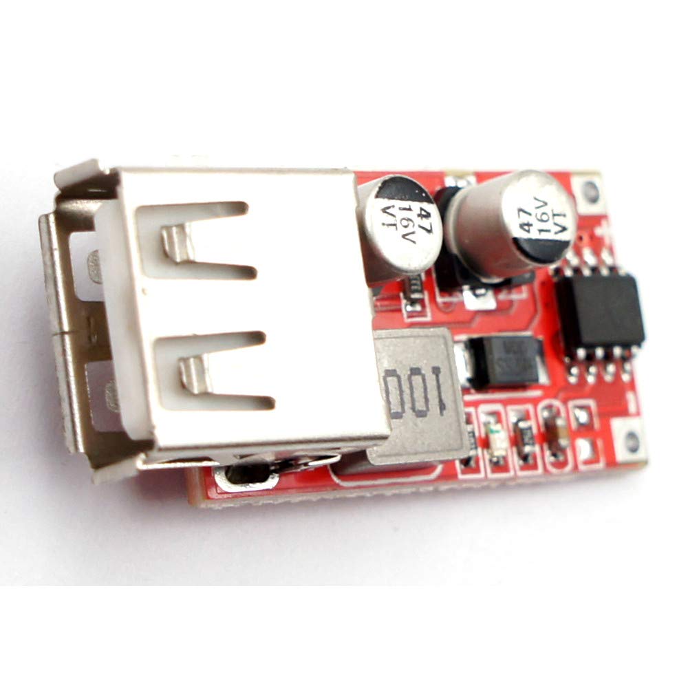 (5 Pack) JacobsParts 5pcs 15W USB 5V 3A DC Buck Voltage Step-Down Module 9V 12V 24V Input DIY Car Charger