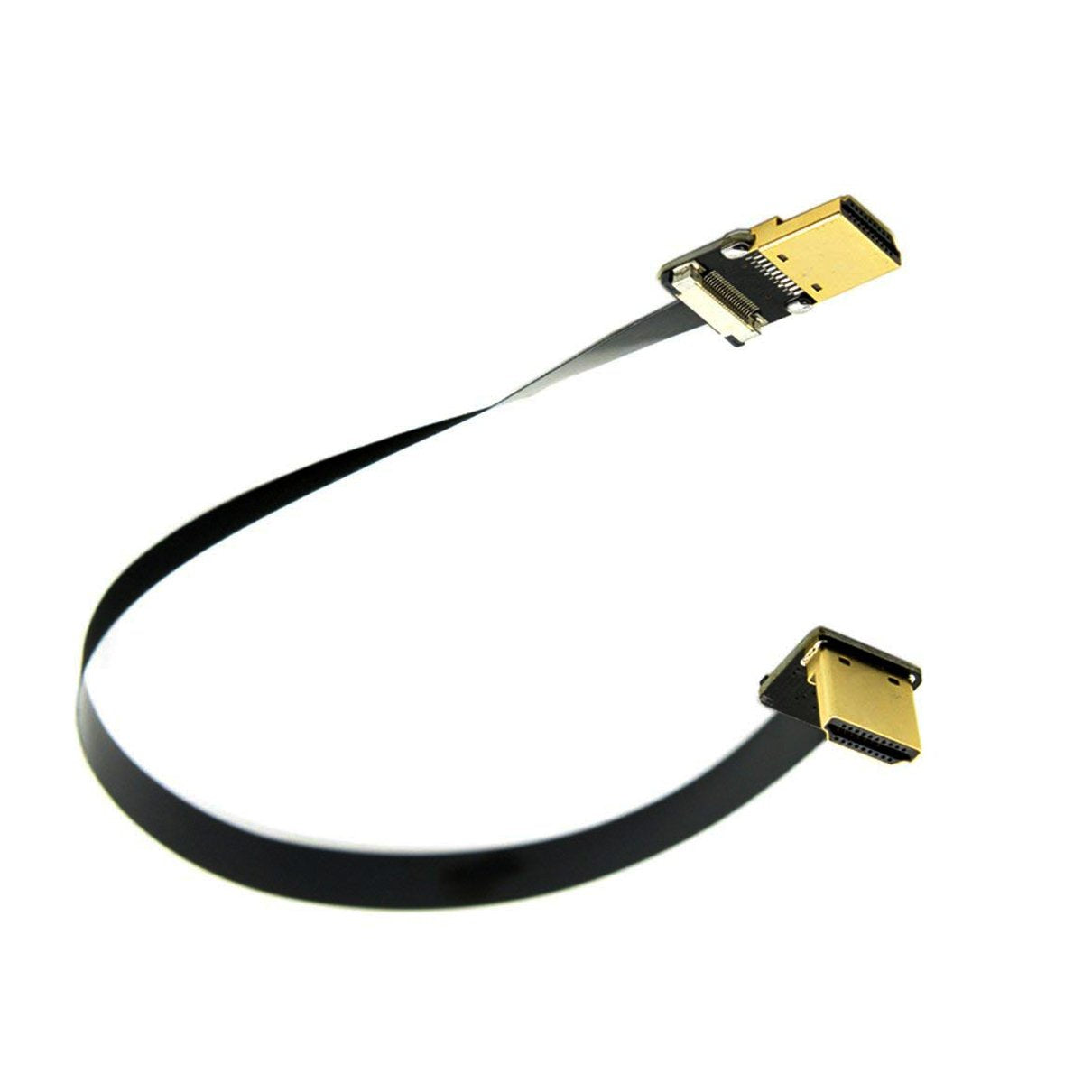 Kework 20cm FPV HDMI Slim Flat Cable, Downward Male to Straight Male 1080P HDMI Cord