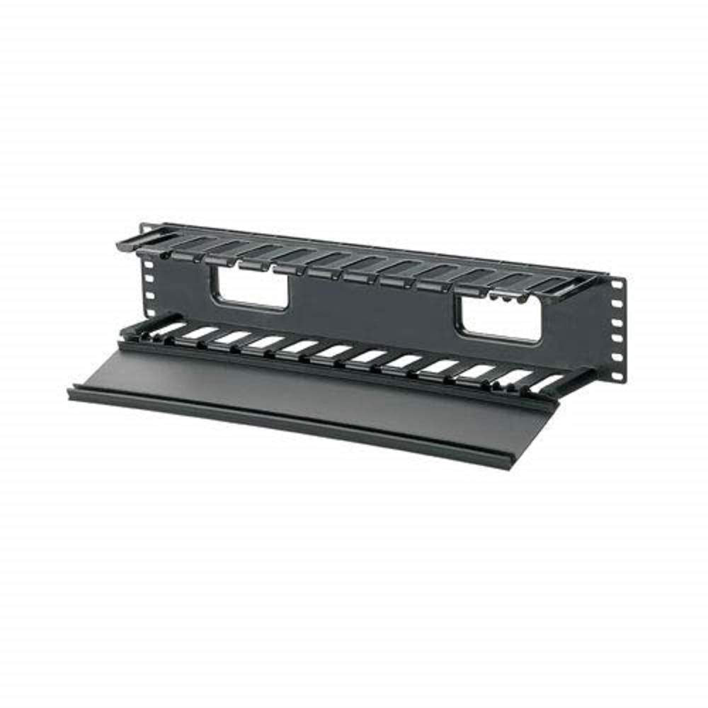 Panduit WMPF1E 2RU PatchLink Horizontal Single-Sided Cable Manager w/ Dual Hinged Front Cover, Black