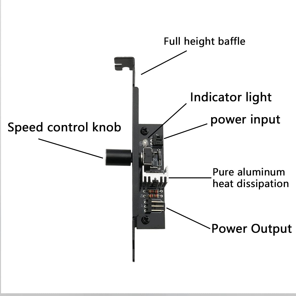 DGHAOP PC Case Fan Governor PWM Temperature Control 3Pin/4pin PCI Cooling Fan Speed Controller SATA Power Supply