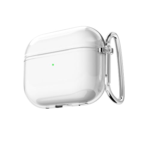LoeoeL for Airpods 3 Case Clear, Transparent Silicone Cute Girly Airpods 3rd Generation Case with Keychain, Hard Shell Plastic Airpods Cover