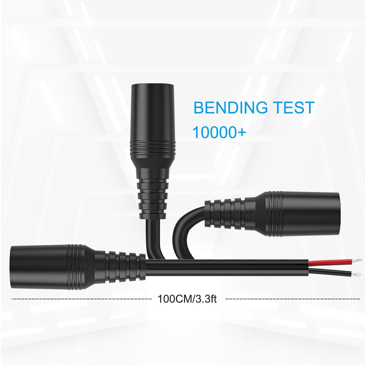 2Pack 16AWG DC Power Pigtails Cable,2.1mm x 5.5mm DC Female Plug to Bare Wire Open End,DC Barrel Plug Connector Supply Adapter Repair Cord for CCTV
