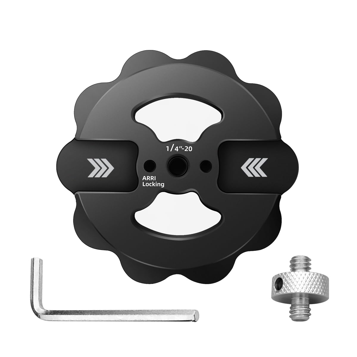 Sunflower Shape Magnetic Phone Tripod Mount Adapter with 1/4-20 Thread, 2 Cold Shoe Compatible with iPhone 17 16 15 Pro Max 15 Plus 14 13 12, iPhone