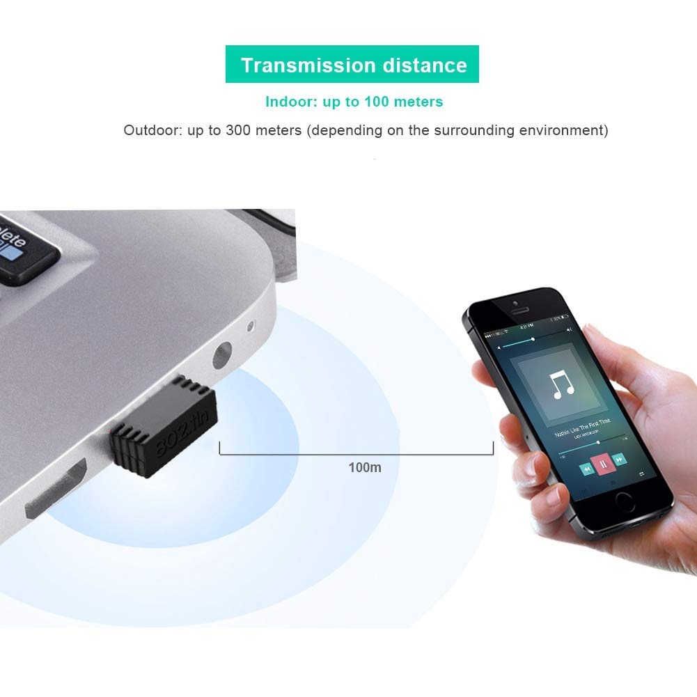 Yoidesu 300Mbps USB Adapter Long Range Network Card Dongle Transmitter Receiver Mini Size Support PC Linux Vista/ / 2000/7,etc