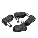 Lzzvibo 10Pcs Right Angle DC Power Supply Male Plug Welding Cord Connector 90-Degree 5.5 * 2.5mm DC Jack Charger Socket Soldering Plug Adapter Wiring