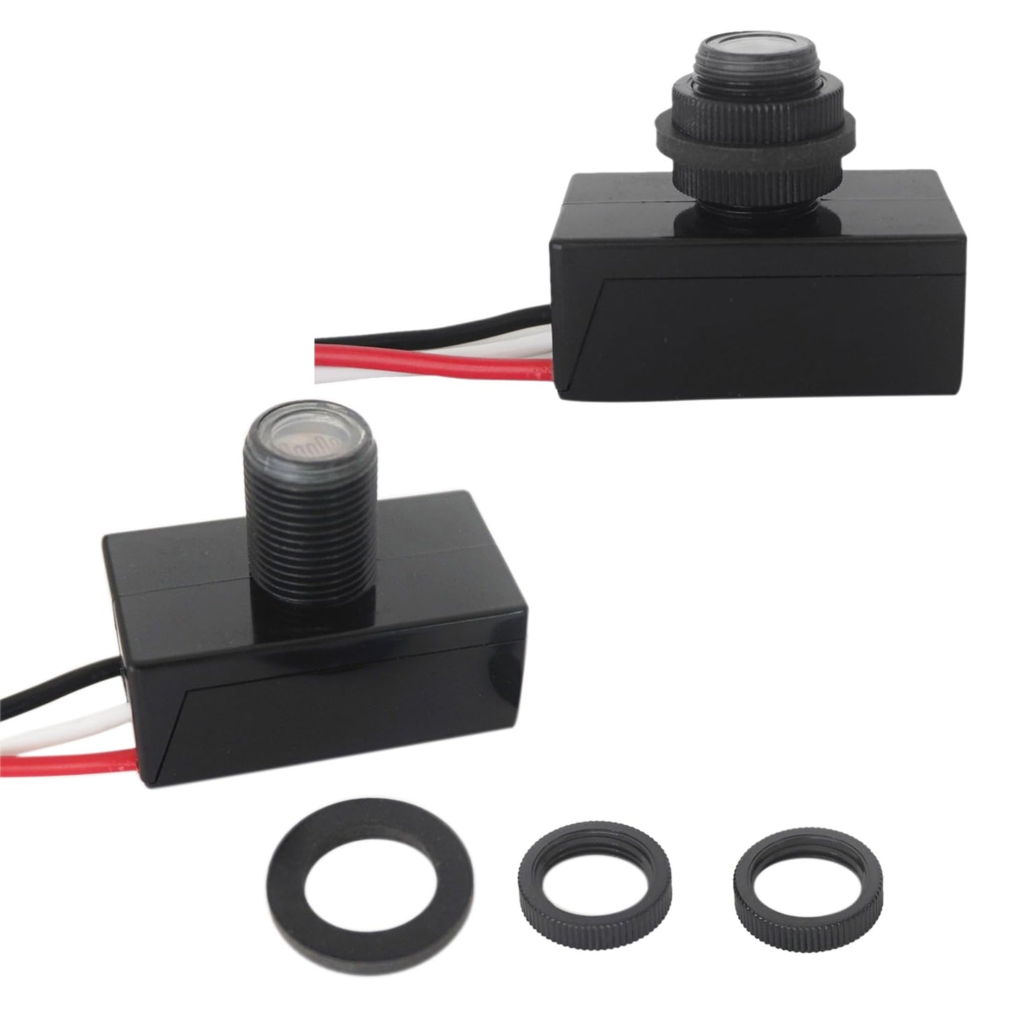 Heluok 2 Pcs Auto On/Off Light Switch DC 12V, Dusk to Dawn Photoelectric Switch, Photocell Sensor Light Control 5A for Post Lamp, Most Lighting