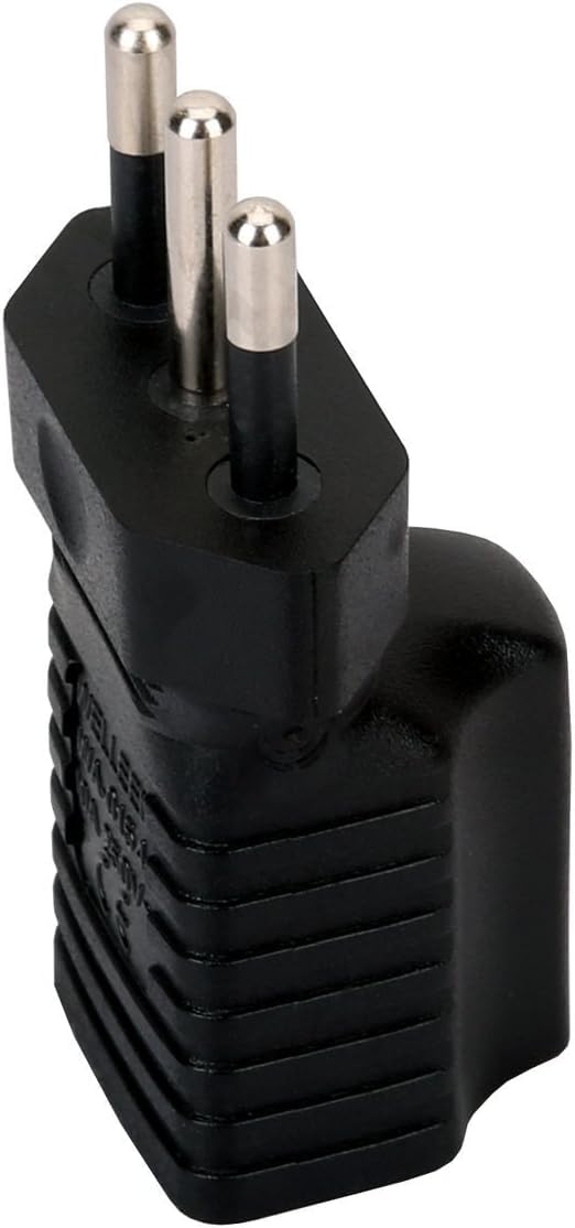 Tekit Italy US Plug Adapter Power Converter,USA NEMA 5-15R Receptacle to Italy 3 Prong Molded Travel Plug Adapter,Italy Male to USA Standard 3 Prong…