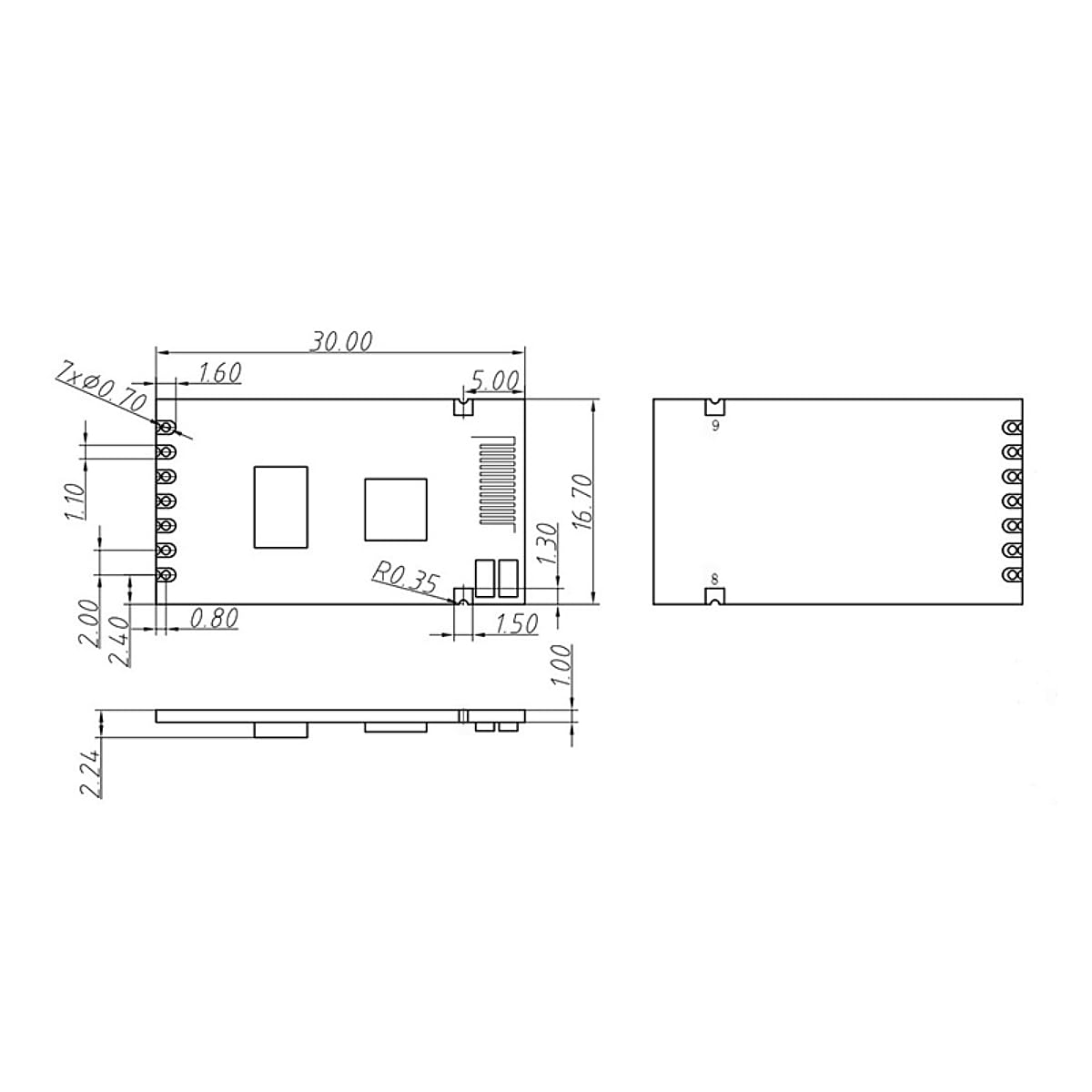 Lubeby Smart 2.4GHz Embedded UART Beacon Module Beacon600 x 2 PCS