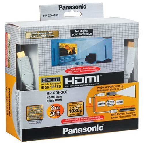 Panasonic RP-CDHG80 High Speed HDMI Cable (26.4 feet, White)