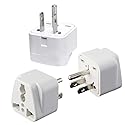 UK to US Travel Adapter, India to US Plug Adapter, Type B Adapters for USA, 3-Pack, Plug Converter, USA Travel Adapter, Universal to American Outlet…