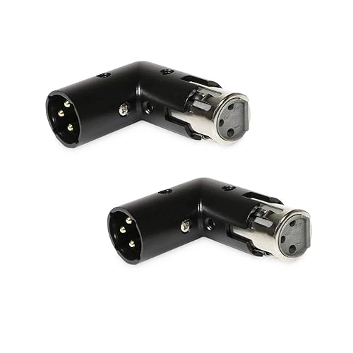 Milestock 2-Pcs 3-PIN XLR Angle Adapter Adjustable Male to Female, XLR 90 Degree, 4 Adjustable Angle Positions