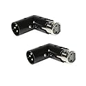 Milestock 2-Pcs 3-PIN XLR Angle Adapter Adjustable Male to Female, XLR 90 Degree, 4 Adjustable Angle Positions