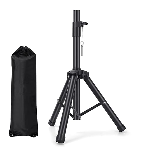 Giskieo Universal Speaker Stand Mount Holder Heavy Duty Tripod/Adjustable Height from 26.8” to 35” and Compatible Insert Easy Mobility Safety Pin