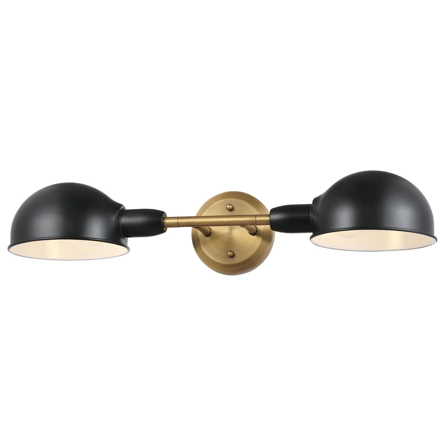 Westinghouse 6130800 Langhorne Transitional Two Light Wall Fixture, Matte Black and Brushed Brass Finish