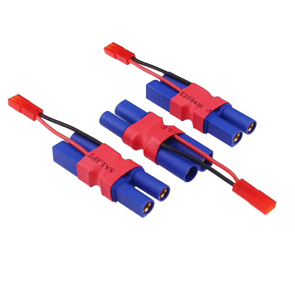 BDHI 3pcs EC5 Male to Female Connector with in-line JST Female 20awg 5cm Cable Parallel Power Adapter for Camera Gimbal(B173-3)