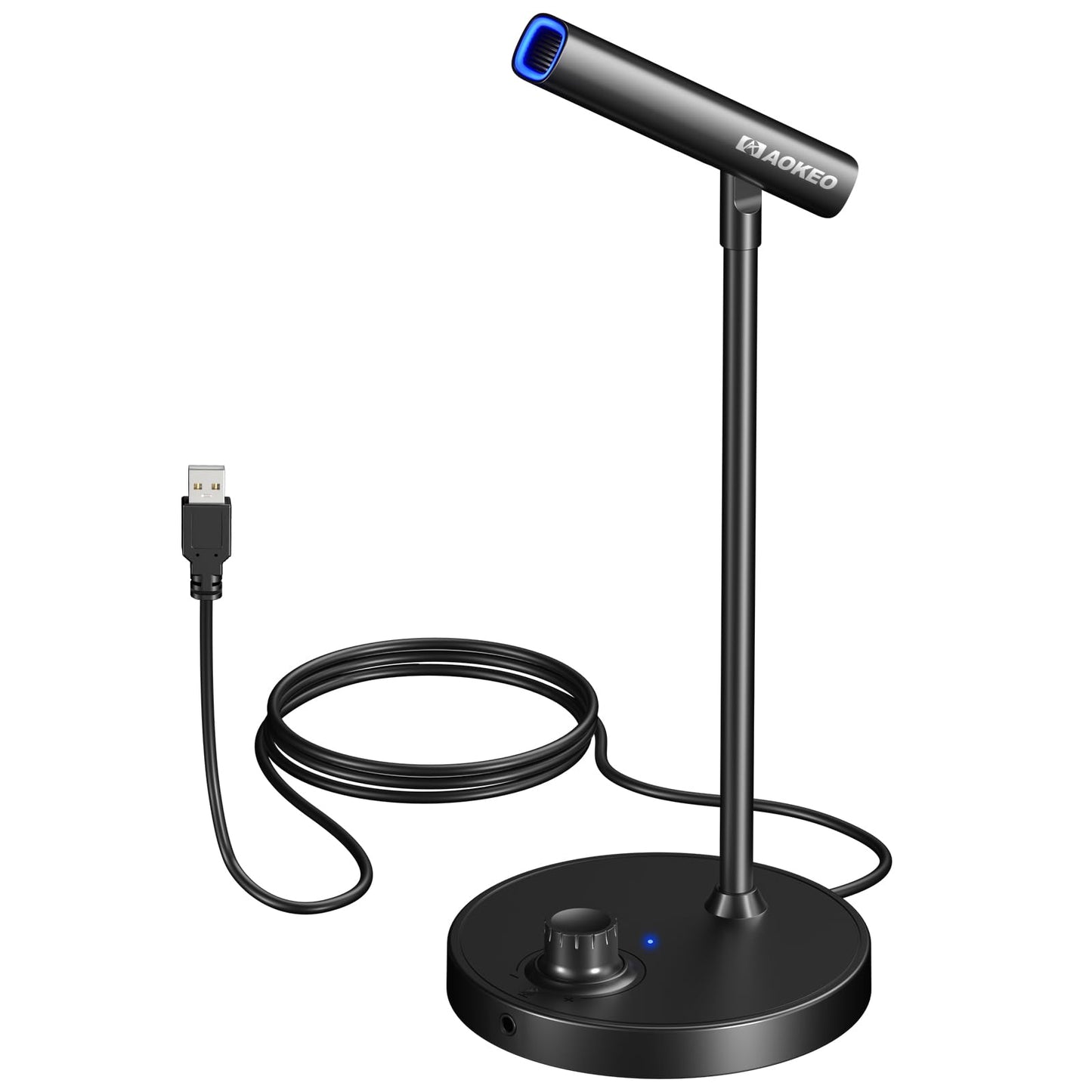 Aokeo USB Microphone, Gaming Microphone for PC with Volume Control Buttons for Recording,Podcasting,Streaming,YouTube,PS5 PS4 Mac Laptop