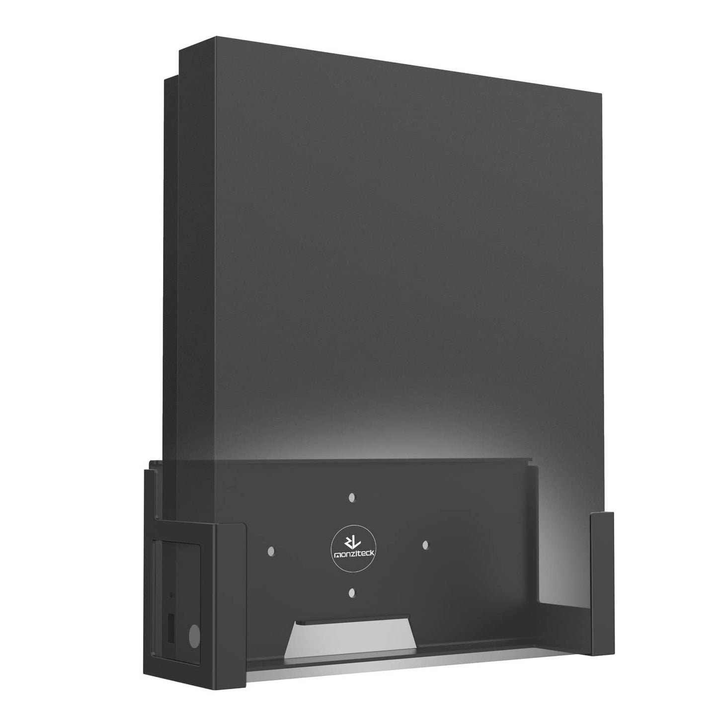 Monzlteck Wall Mount for Xbox One X (Not Fit for One Original)?All Metal Vertical Hanging On Wall with Power Botton Left/Right,Wall Shelf Bracket
