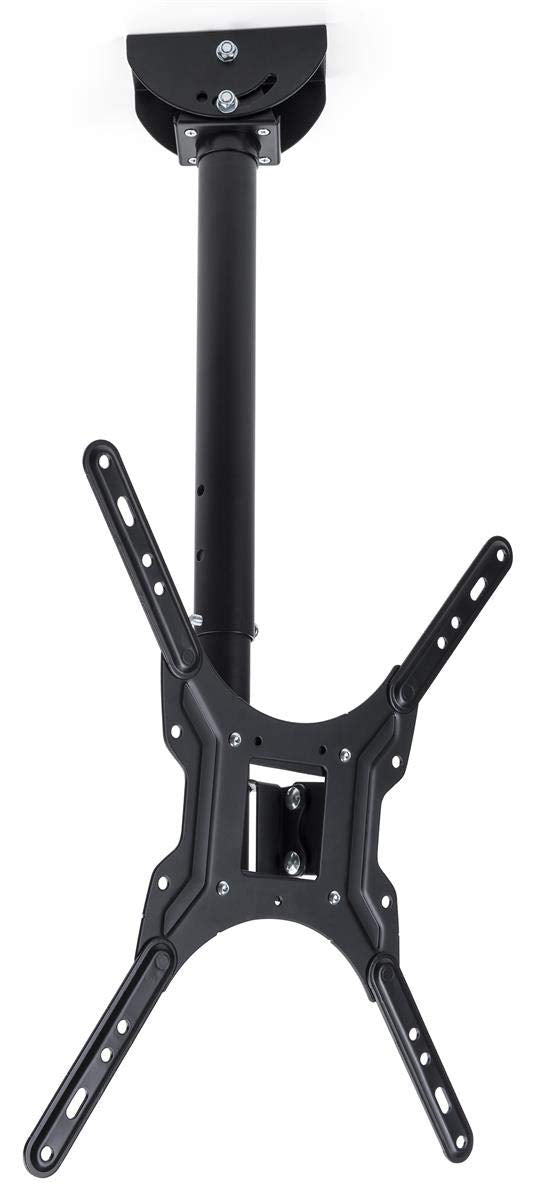 Displays2go Rotating TV Ceiling Mounts with Adjustable Height - Black (LTCEIL20)