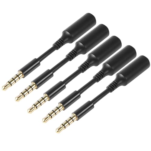 5-Pack AUX Headphone 3.5mm Extension Cable - Male to Female Extender Audio Auxiliary Jack Adapter Wire Cord Plug Connector for iPhone iPod iPad