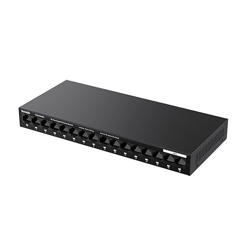 Tenda TEG1016M, 16 Port Gigabit Switch, Unmanaged Ethernet Switch with Traffic Optimization, Plug & Play, Fanless & Metal Design Network Switch