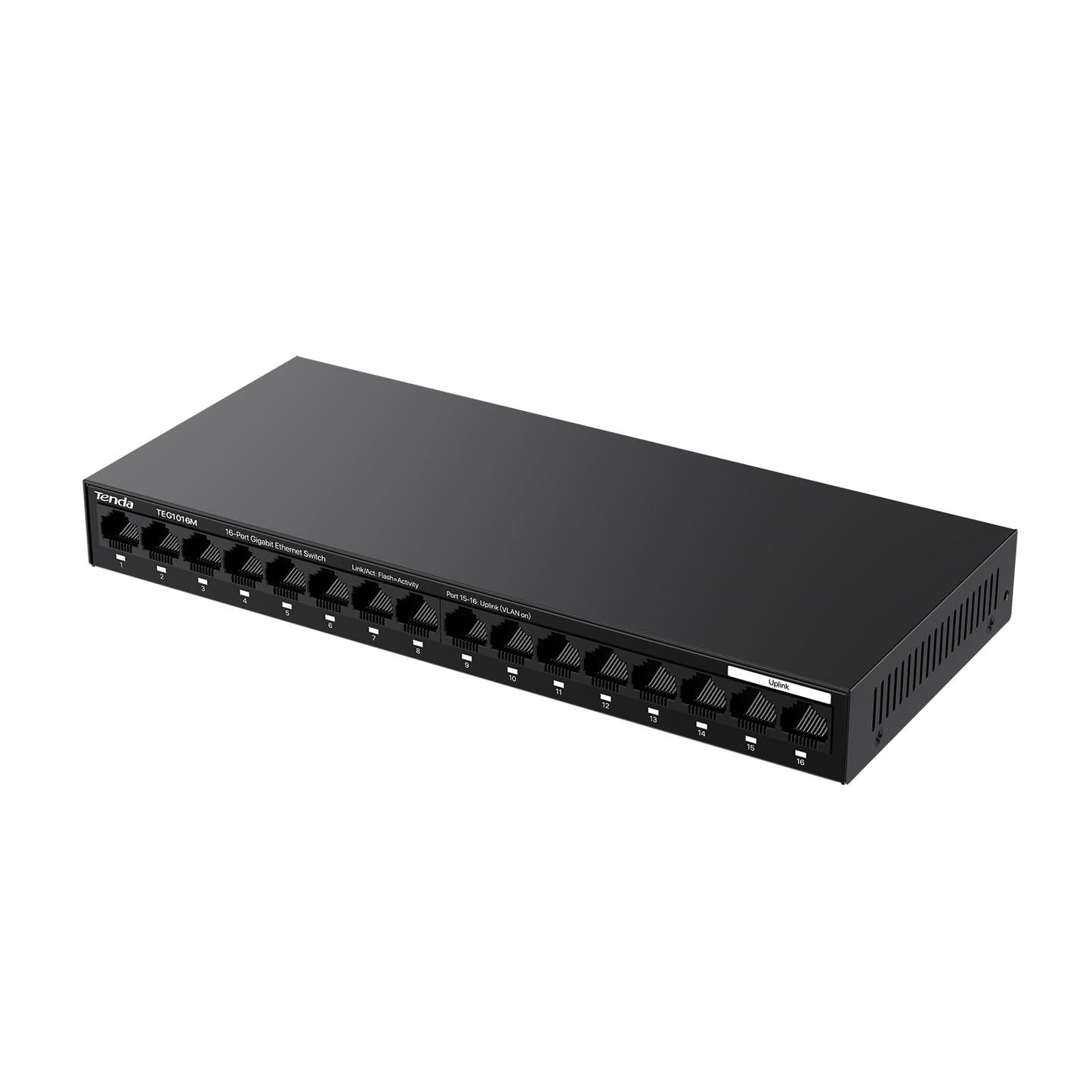 Tenda TEG1016M, 16 Port Gigabit Switch, Unmanaged Ethernet Switch with Traffic Optimization, Plug & Play, Fanless & Metal Design Network Switch