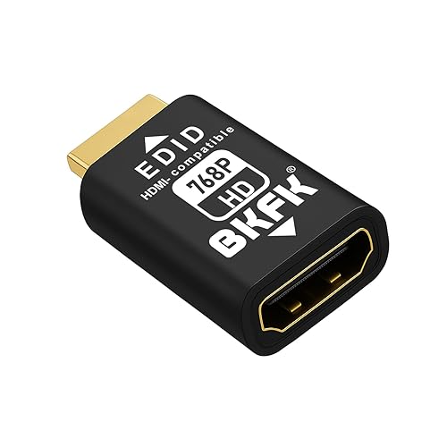 BKFK HDMI EDID Emulator, Passthrough Display Adapter, Default Resolution Dummy Plug, Headless Ghost for HDMI Switches, Extenders, AV Receivers, Video