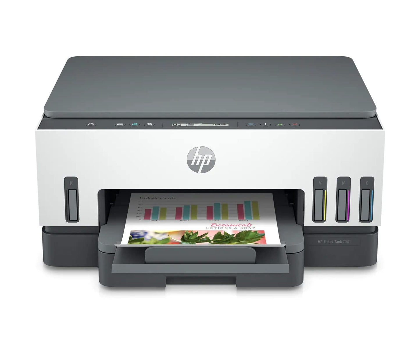HP Smart -Tank 7001 Wireless All-in-One Cartridge-Free Ink -Tank Printer, Multifunction, Mobile Print, Scan, Copy - Gray, 28B49A (Renewed)