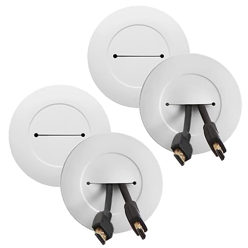 Legrand - Wiremold Cord Cover with Grommets, Wall Mount TV Cord Hider, 2 Pack CCA62W