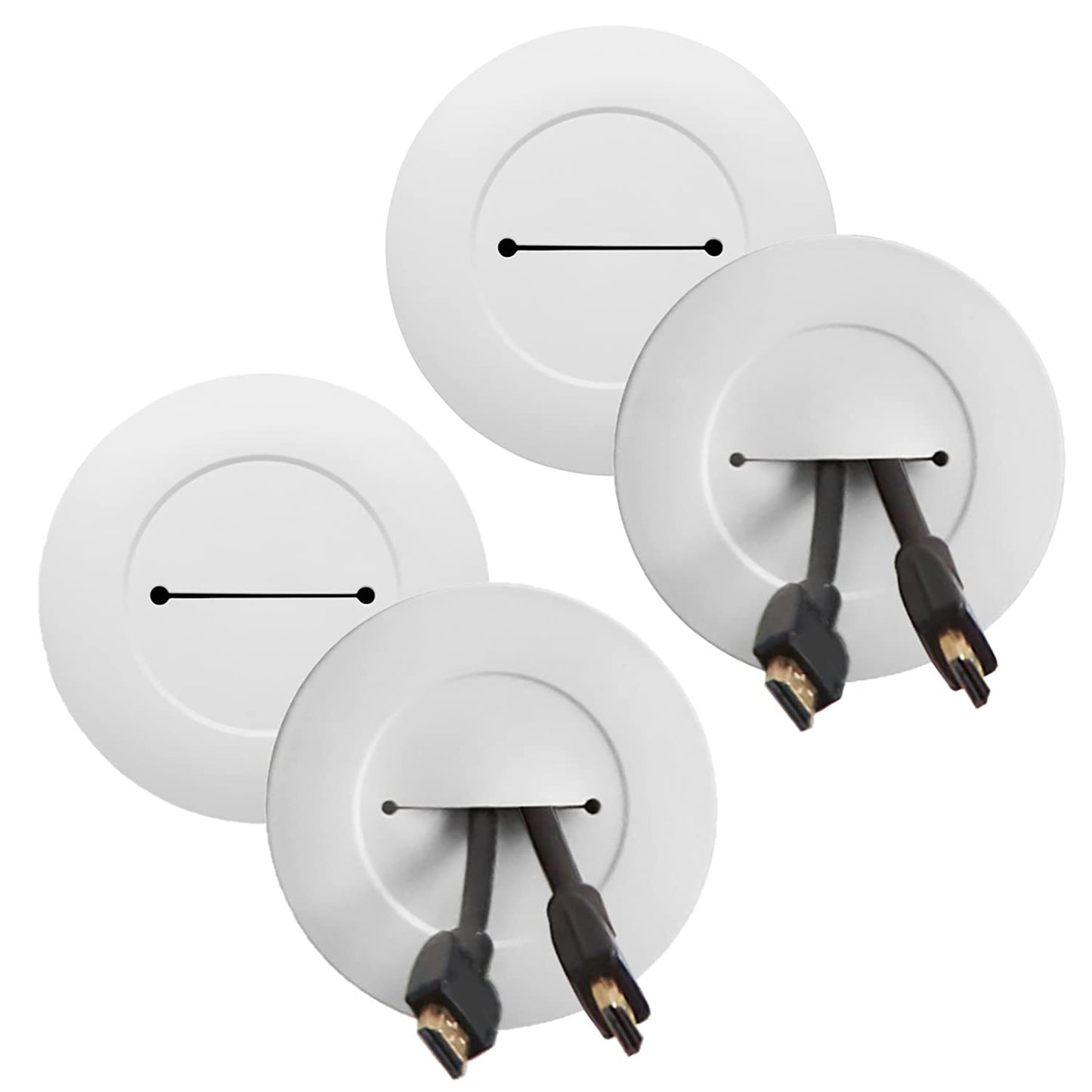 Legrand - Wiremold Cord Cover with Grommets, Wall Mount TV Cord Hider, 2 Pack CCA62W