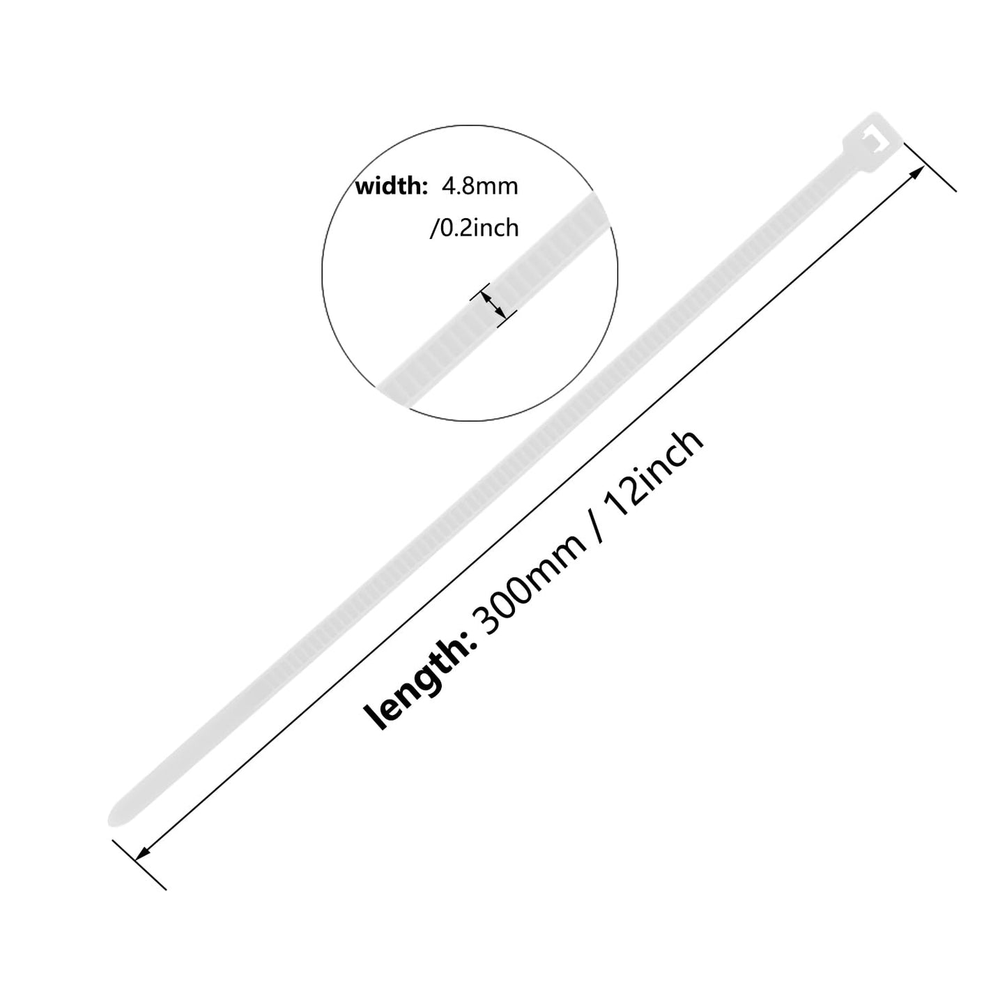 Armpow 12 Inch Zip Ties Black 1000 PCS, 60 Lbs- Heavy Duty Tensile Strength, Nylon PA66 UV Resistant Cable Ties for Indoor and Outdoor Use - Ideal
