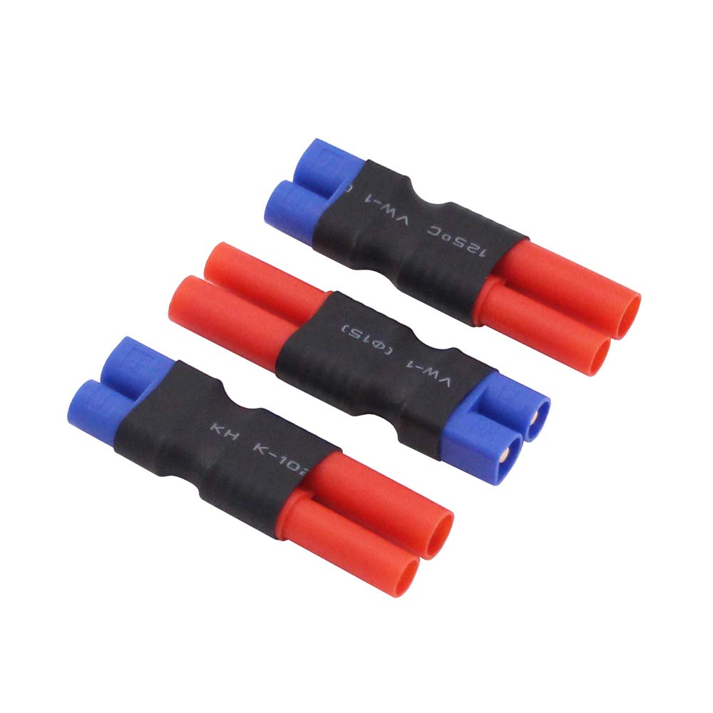 BDHI 3pcs No Wires Adapters: EC3 Male to HXT 4mm with Housing Connector Adapter(B103-3)