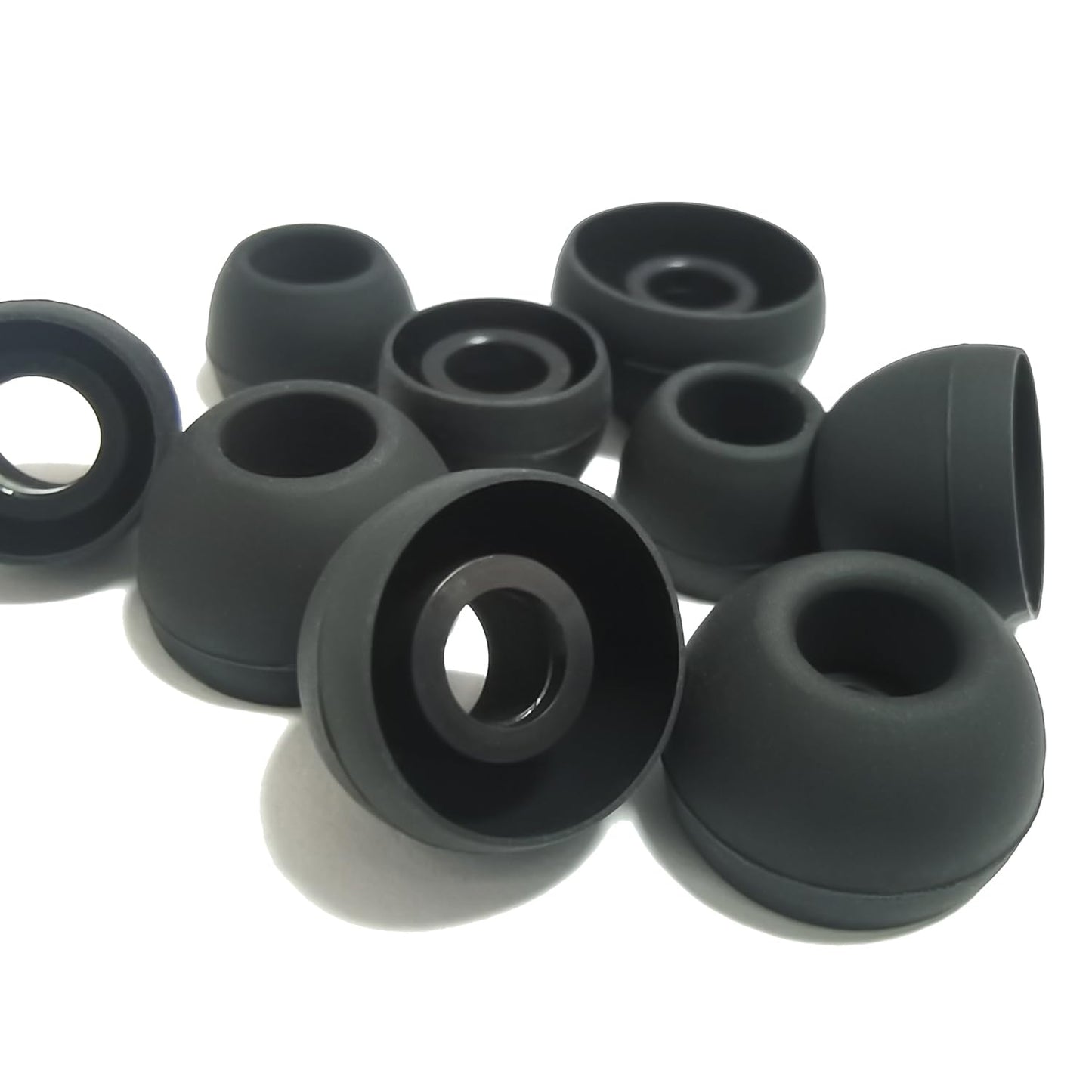 Mijusun Universal Silicone Ear Tips for 4.5mm-7mm Nozzle - 6 Pairs Replacement Earbuds Tips, Comfortable & Case-Compatible Fit (S/M/L), Black