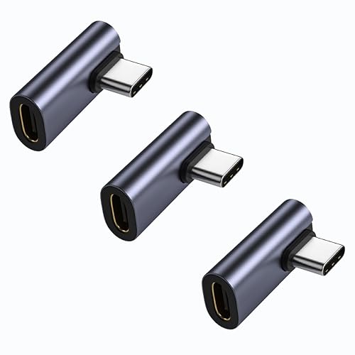 ZJKJHJY Type C Right Angle Adapter Type-C 90 Degree Male to Female Adapter Support 8K@60Hz Video 100W Fast Charging 40Gbps Data Transfer for USB-C…