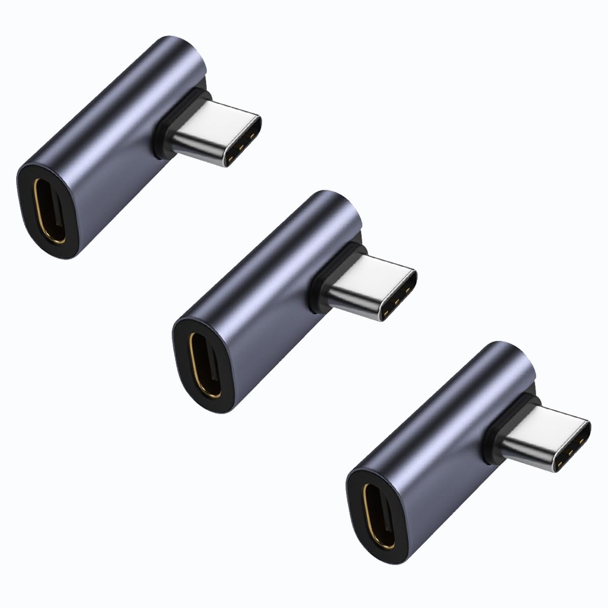 ZJKJHJY Type C Right Angle Adapter Type-C 90 Degree Male to Female Adapter Support 8K@60Hz Video 100W Fast Charging 40Gbps Data Transfer for USB-C…