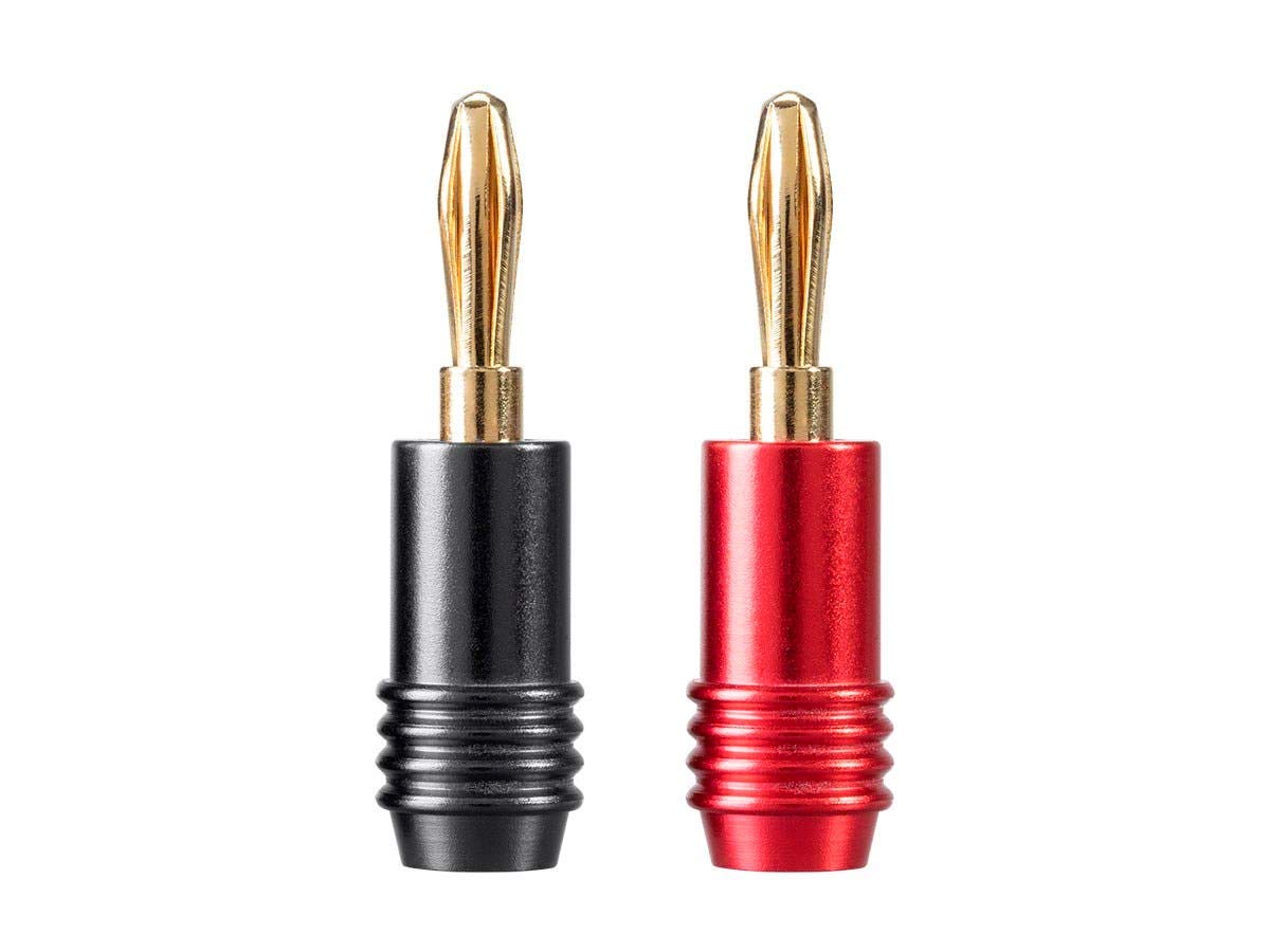 Monoprice Speaker Banana Plug - 2 Pair, 24k Gold Plated, Black/Red - Affinity Series