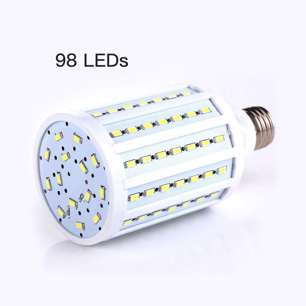 2 Pack 25W LED Corn Light Bulbs-250W Equivalent 3750 Lumens 98 LEDs 5730 SMD 6000K Cool Daylight White -E26 Base for IndoorOutdoor Use - Ideal