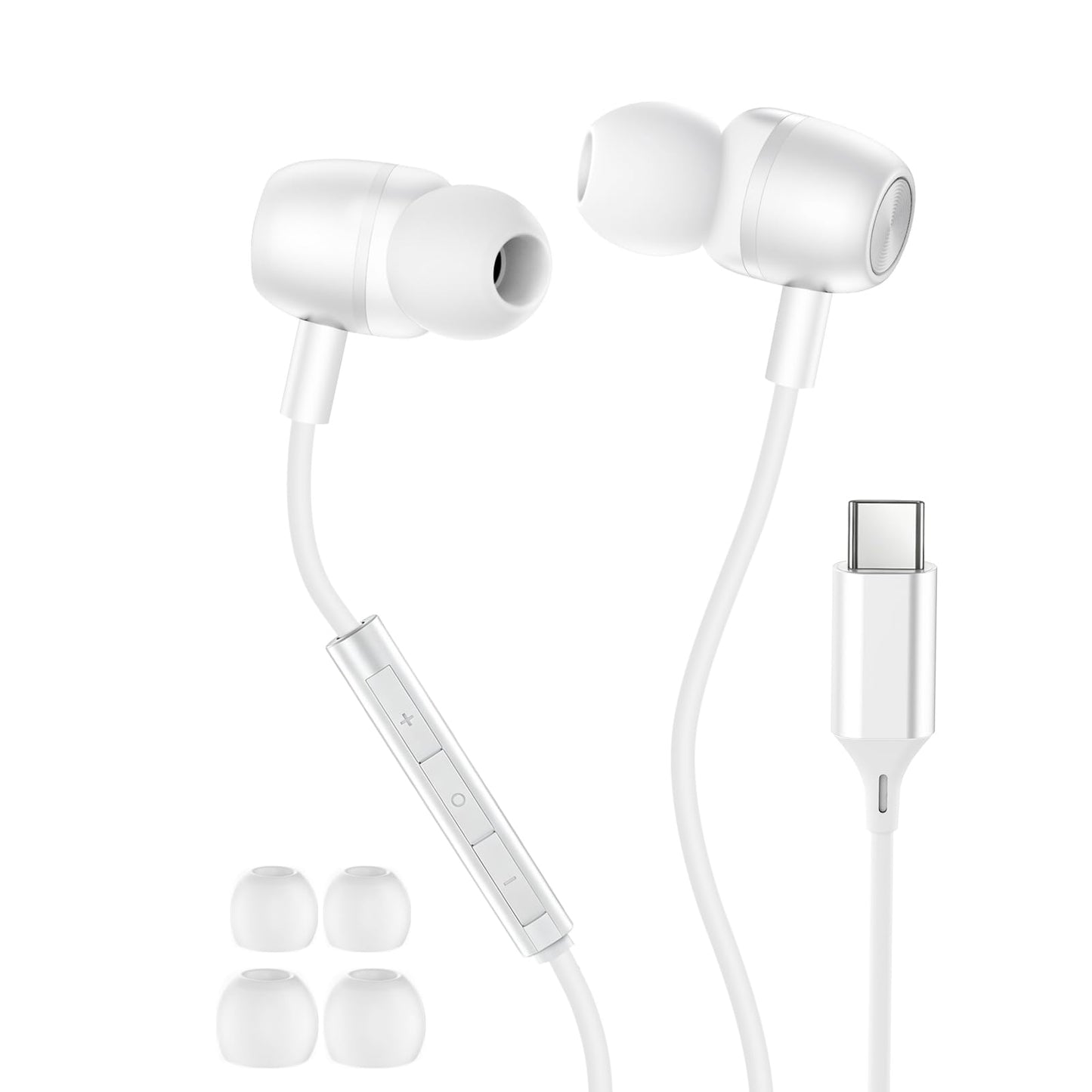 USB C Headphones Wired Earbuds for Samsung iPhone 17/16/15 Pro Max