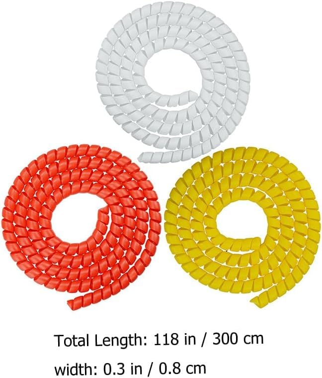 3Pcs Cable Protector,1.55M Spiral Data Cable Protective Sleeve,Flexible Cable Wire Protector,for Phone Charge Cable, USB Data Cable Cable Sleeves Cord