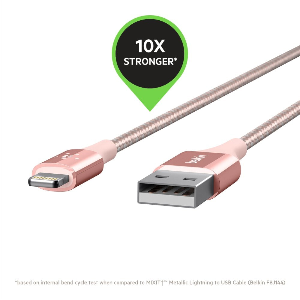 Belkin MIXIT DuraTek Lightning to USB Cable - MFi-Certified iPhone Charging Cable for iPhone 11, 11 Pro, 11 Pro Max, XS, XS Max, XR, X, 8/8 Plus…