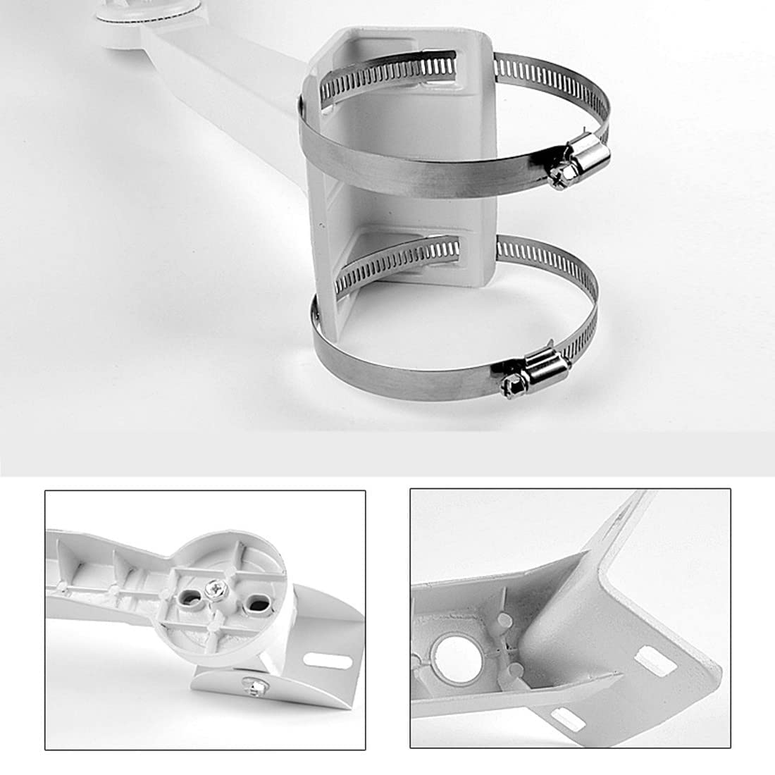 CTXSumTec Aluminum Alloy Corner Pole Mounting Bracket for Security Camera, Universal Wall Corner Mounting Bracket Holder Stand for Surveillance Camera