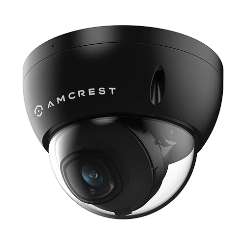 Amcrest 5MP POE Camera, Outdoor Vandal Dome Security POE IP Camera, 5-Megapixel, 98ft NightVision, 2.8mm Lens, IP67, IK10 Resistance, MicroSD 256GB