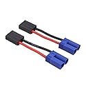 OliRC 2pcs compatible with Traxas Female to EC5 Male Connector Adapter with 14awg 5cm Cable(C112-2)