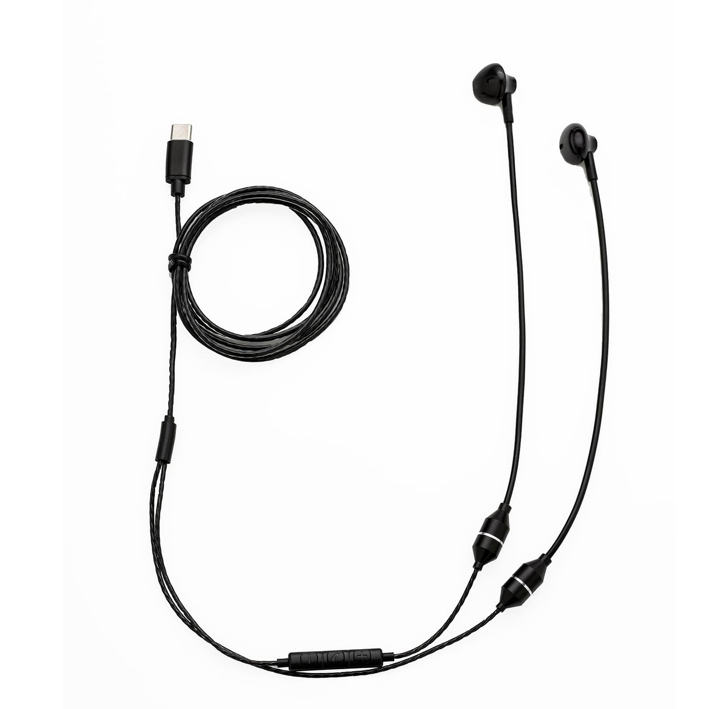 Sanxir Air Tube Headphones, Anti-EMF headsets with USB-C Jack, Air Tube Earphones with Radiation Protection, Volume Control, Comfortable Fit. (Black)