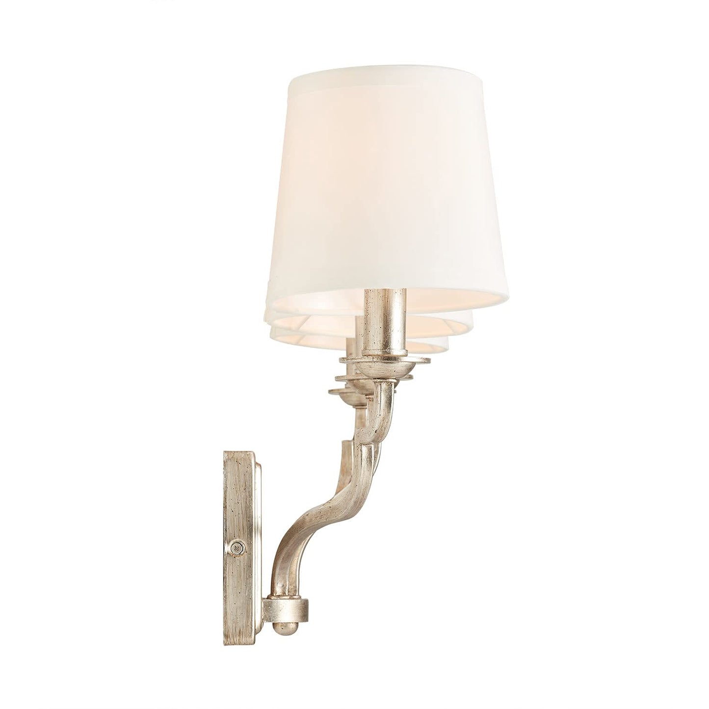 Capital Lighting 138731WG-698 Ophelia White Fabric Bath Vanity Wall Mount, 3-Light 180 Total Watts, 14" H x 25" W, Winter Gold