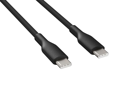 Cable Leader 1m Soft Silicone USB Cable USB C to USB C Cable, 60W, 480mbps, USB 2.0, Black